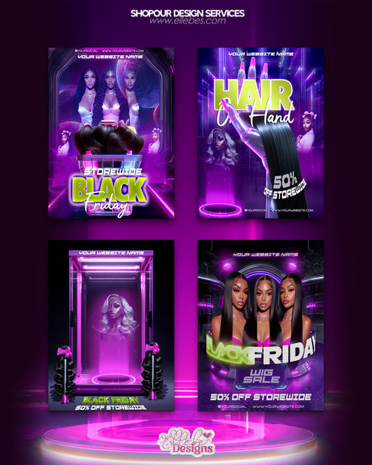 ✨ Black Friday Beauty Flyer Bundle — Custom Design by Elle Bé Designs ✨